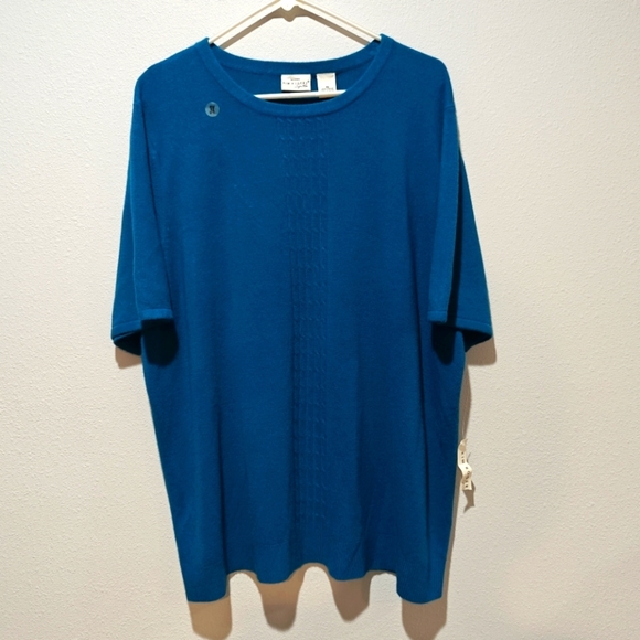 NWT Kim Rogers Signature 3X Top Blouse Feels Like Cashmere Extremely Soft Boxy - Picture 1 of 5